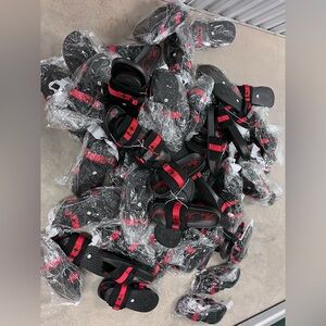 Lot of 60 Pairs Fabric Strap Men Summer Slippers For The Real (Bulk Sale) Red
